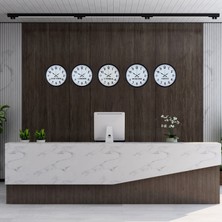 Egecen Standart Dünya Saatleri 5’li Siyah Set 36 cm