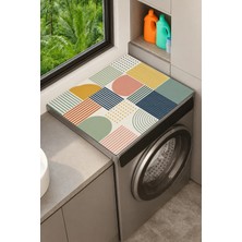 Valerine Life Çamaşır Kurutma Makinesi Üstü Düzenleyici Matı Sıvı Geçirmez Örtü Mid-Century Ritim
