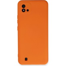 Egecen Mey Ithalat®  Realme C11 2021 Kılıf Nano Içi Kadife Silikon - Turuncu