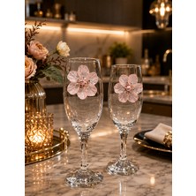 Egecen Kirlinova® Pembe Çiçek 2 Li Meşrubat Bardağı