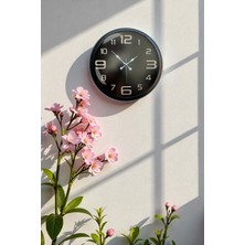 Egecen 40 cm Siyah Metal Modern Duvar Saati