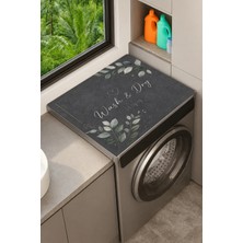 Valerine Life Çamaşır Kurutma Makinesi Üstü Düzenleyici Matı Sıvı Geçirmez Örtü Altın Yaprak Laundry