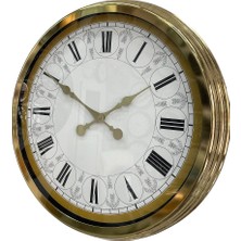 Egecen 60 cm Gold Metal Roma Rakamlı Duvar Saati