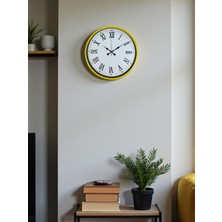 Egecen 36 cm Sarı Roma Rakamlı Duvar Saati