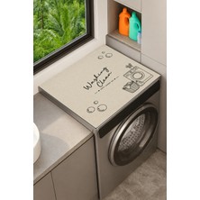 Valerine Life Çamaşır Kurutma Makinesi Üstü Düzenleyici Matı Sıvı Geçirmez Örtü   Temizlik Aşkı