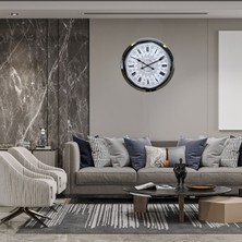 Egecen Krom Mandala Desenli 60 x 60 cm Metal Duvar Saati