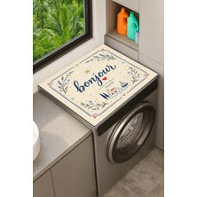 Valerine Life Çamaşır Kurutma Makinesi Üstü Düzenleyici Matı Sıvı Geçirmez Örtü Bonjour Akdeniz
