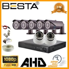 Egecen 2mp 1080P 5 Dış 2 Iç Mekan Kameralı Ahd Güvenlik Seti