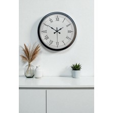 Egecen 40 cm Siyah Metal Retro Duvar Saati