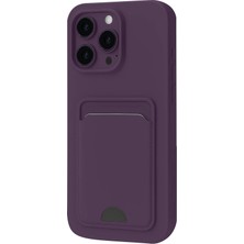Egecen Mey Ithalat®  iPhone 16 Pro Kılıf Kelvin Kartvizitli Silikon - Derin Mor