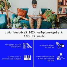 Esranın Dünyası Siyah Beyaz Klavye, Kompakt ve Taşınabilir Tasarım ile Müzik Keyfi