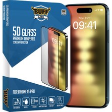 Buff Labs Buff, iPhone 15 Pro ile Uyumlu 5d Glass Ekran Koruyucu, BF5P5D, Şeffaf