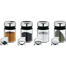 Wmf 4 Parça Baharatlık Seti, 100 Ml, Cam Baharat Kavanozu, Cromargan® Yüksek Kaliteli Paslanmaz Çeli