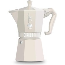 Bialetti - Exclusive: 6 Cups Ocak Üstü Espresso Pişirici - 270ML - Krem Renk - Alüminyum Gövde - Pat