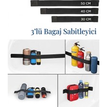 Markaflex 3lü Set Bagaj Toplayıcı Bagaj Düzenleyici Bagaj Organizeri Bagaj Lastiği Elastik Bagaj Sabitleyici