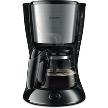 Philips Filtre Kahve Makinesi, 1,2 Lt Kapasite, Otomatik Kapanma, Cam Demlikli, Siyah ve Metal, HD74