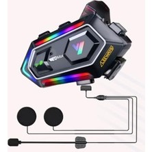 Esranın Dünyası Y20 Max Motorsiklet Intercom Su Geçirmez Kask 2 Kişi Telsiz Bağlantılı Intercom Rgb Intercom