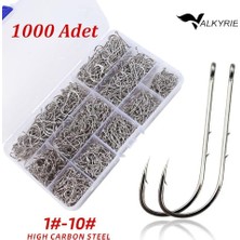 Esranın Dünyası 1000 Adet Olta Iğnesi Seti 1#-10# – Yüksek Karbon Çelik, Halkalı Göz, Keskin Uç Fesyonel Balıkçı Iğnesi