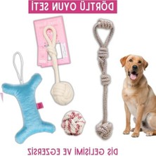 Esranın Dünyası Dörtlü Set Pamuk Ipliği Halatlı Köpek Diş Ipi Oyuncağı