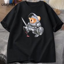 Tarzsokak Komik Teddy Bear Grafik T Shirt Erkek Pamuk Kısa Kollu Tişört Kadın Giyim Baskı Moda Boy Tee 3084