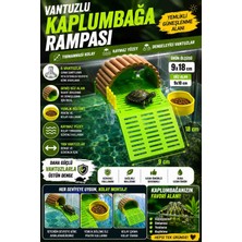 Açelya3d Vantuzlu Kaplumbağa Rampası Yemlikli Güneşlenme Alanı Akvaryum Rampası 9X18 cm - Oyun Alan Rampa