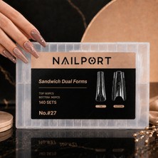Nailport Balerin Protez Tırnak Sandwich Dual Form Jel Polygel Acrygel - Akrijel ve Polijel Için Dual Çift Kalıp 280LI WN-DF027