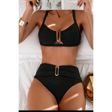 Wesby Yüksek Bel U Kesim Aksesuar Detaylı Bikini Takımı