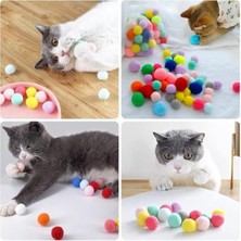 Esranın Dünyası 50 Adet 3 cm Renkli Peluş Kedi Topu Seti, Yumuşak ve Eğlenceli