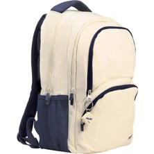 Milan 430 Serisi 1918 Koleksiyonu 4 Fermuarlı Ripstop Okul Sırt Çantası Bej - Laptop Bölmeli 25 L