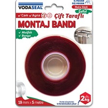 Esranın Dünyası Vodaseal Montaj Bandı, 19MMX5MT, Şeffaf.