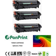 PanPrint Hp Q2612A (12A) Muadil Toner 3'lü Avantajlı Paket