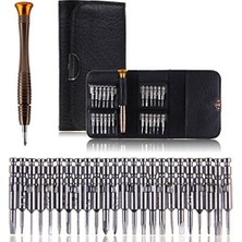 Esranın Dünyası 25 Parça Hassas Tornavida Seti, Deri Çantalı, Krom-Vanadyum Çelik, Pc/laptop/telefon/gözlük Tamir Seti, Torx/düz/yıldız Uçlu