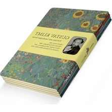 Esranın Dünyası Gustav Klimt Temalı 4'lü Defter Seti, Çizgisiz 64 Sayfa ile Sanat ve Yazım Için