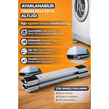 Esranın Dünyası Ayarlanabilir Tekerlekli Eşya Altlığı, 2 Parça, 50-75 Cm, Beyaz