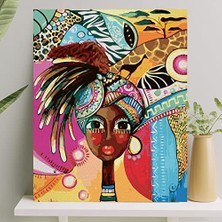 Esranın Dünyası Sayılarla Boyama Tuval Seti Fırça Boya Dahil (Çıtalı) 40X50 cm - Karnaval