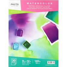 Pagos Suluboya Defteri 300 gr 30 Yaprak Orta Cold Pressed 22,9 cm x 30,5 cm