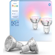 Philips Hue 4.7W GU10 345 Lumen Renkli Akıllı Spot Ampul (2'li Ekopaket) - 15.000 Saat Ampul Kullanı