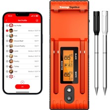 Temp Spike TP962 Twin Tempspike Tam Kablosuz Çift Problu Akıllı Et Termometresi, 150M Menzilli Bluetooth Barbek