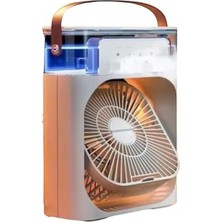 Esranın Dünyası Buzlu Vantilatör Mini Fan 5 Spreyli Su Püskürtmeli 600 ml Buhar Makinesi Nemlendirici Mini Klima Rgb