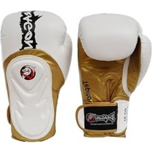 Esranın Dünyası Muay Thai Boks Eldiveni, 14 Oz Beyaz Altın Renk Seçeneği
