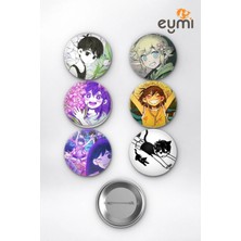 Eymi Design Omorı Headspace Sunny Basil Aubrey Çanta Süsü Rozet Iğneli Buton Rozet Seti 58 mm (6'lı)