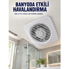 Zenviaa Dekoratif Havalandırma Aspiratörü 120 mm 180 M³/h Duvar ve Tavan Montajlı Zenviaab