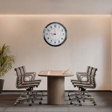 Egecen Krom Takvimli 52 x 52 cm Metal Duvar Saati