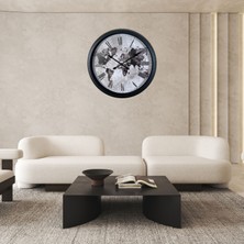 Egecen Siyah Atlas 60 x 60 cm Metal Duvar Saati