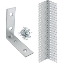 Esranın Dünyası (25 Adet) Metal Köşebent 50X50X15 mm Ince L Demiri Gönye Mobilya Duvar Sabitleme Bağlantı Aparatı