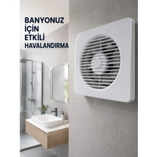 Zenviaa 20 W Havalandırma Fanı 150 mm Bağlantı Çapı 20,8 x 20,8 cm Dekoratif Aspiratör Zenvia