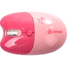 Ndneed Sevimli Kedi Kablosuz Pembe Mouse Bluetooth + 2.4g Dual Mode