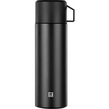 Esranın Dünyası Zwilling Termos, Entegre Fincan, Termos Sürahi, Çift Duvarlı Yalıtım, 1 Litre, Siyah