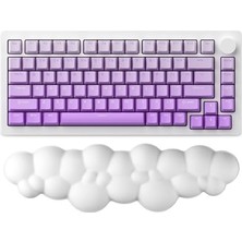 Esranın Dünyası Golite Bulut Şekilli Klavye Bilek Desteği Ergonomik & Konforlu Memory Foam Kaymaz Taban Bilek Yastığı (Beyaz)