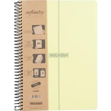 Esranın Dünyası Infinity Pastel Serisi, A4, 6 Konulu (3 Kareli, 3 Çizgili) 180 Yaprak Pp Kapaklı Spiralli Defter, Sarı
